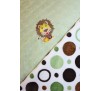 Green and Brown Circles/Sage Green Minky Dot Blanket with LION